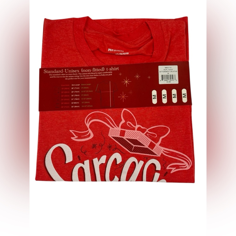 NEW Red “ Sarcasm My Gift To You All Year Long “  Graphic Tee ~ Size Medium